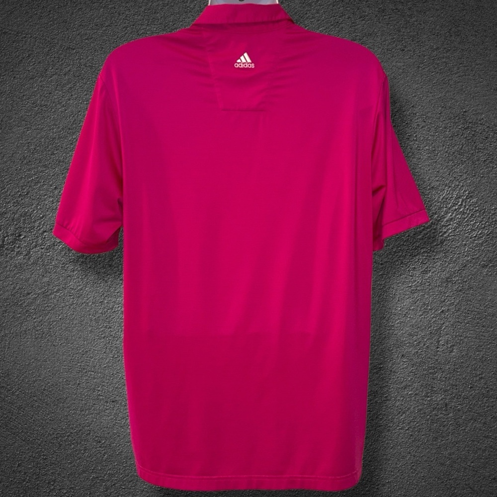 Adidas Golf Polo Shirt Men’s Medium Pink ClimaLite Performance Peppermill Reno